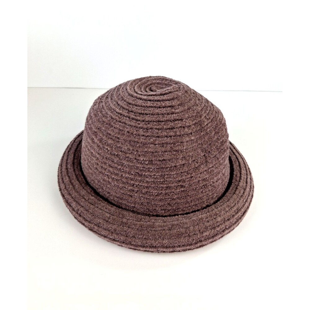 Vintage Signature Studio Bucket Hat Womens Acrylic Bowler Rolled Brim Lavender